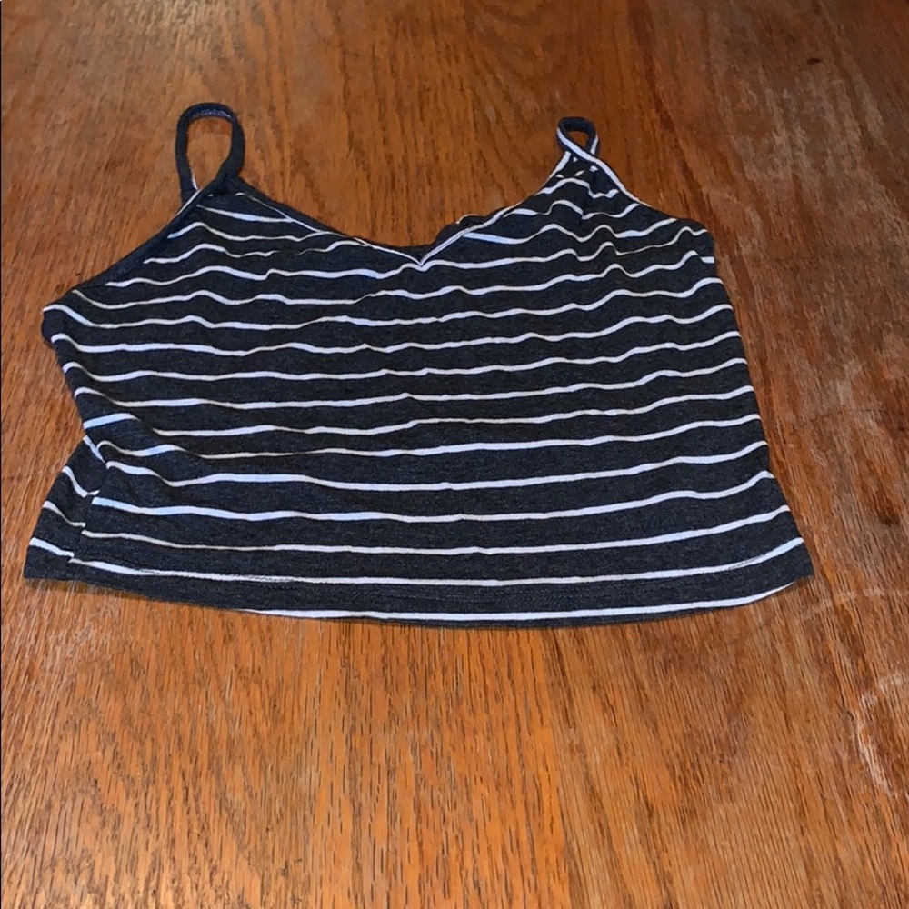 Crop blue and white tank